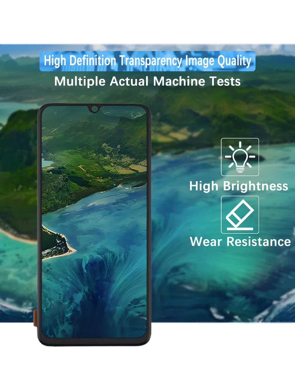 H&LYCYJ Display Schermo per Samsung Galaxy A70 TFT A705F A705FN A705GM LCD Schermo Kit di Ricambio con Cornice (Senza impronte digitali)