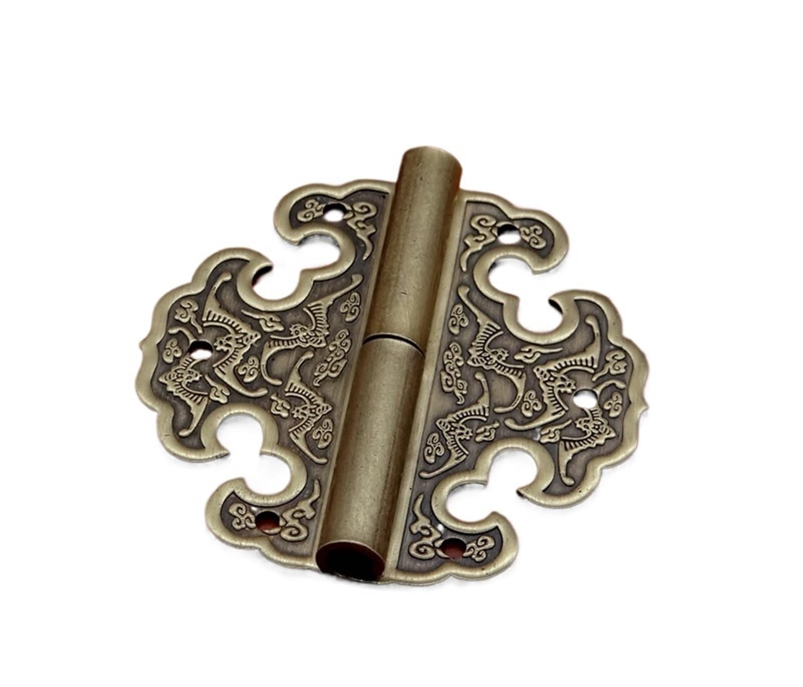 Charnière en laiton pour boîte à bijoux en bois, ferrure d'angle au design asiatique