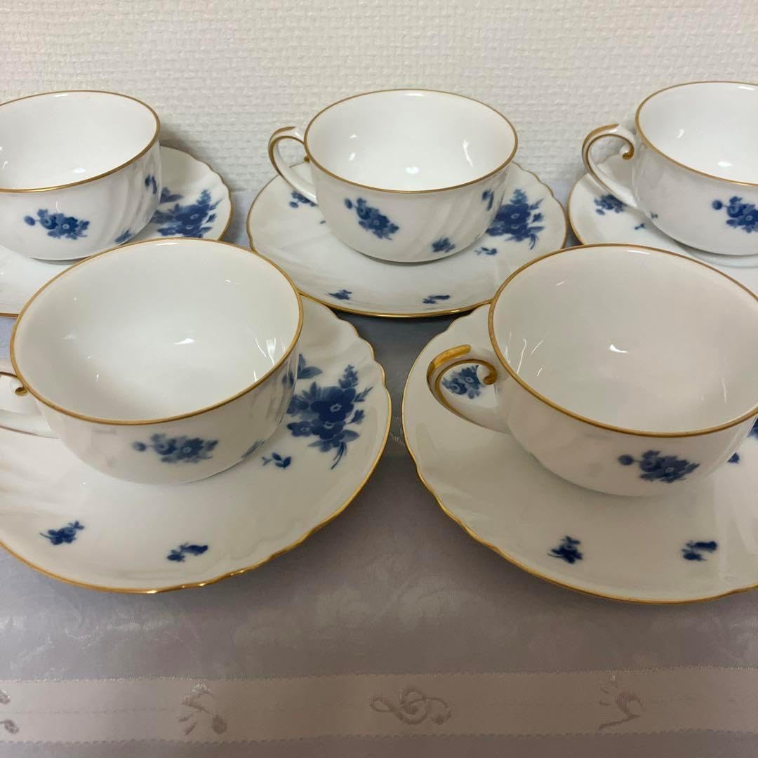 小花柄 大倉陶園 カップ ＆ 見易 ソーサー 5客セット