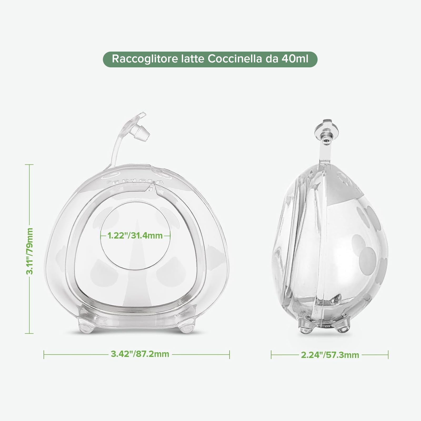 haakaa 40 ML Coppette Raccoglilatte, Proteggi Capezzolo di Silicone, Materno Coppe Raccoglilatte, Sano e Innocuo, 1 Pezzi