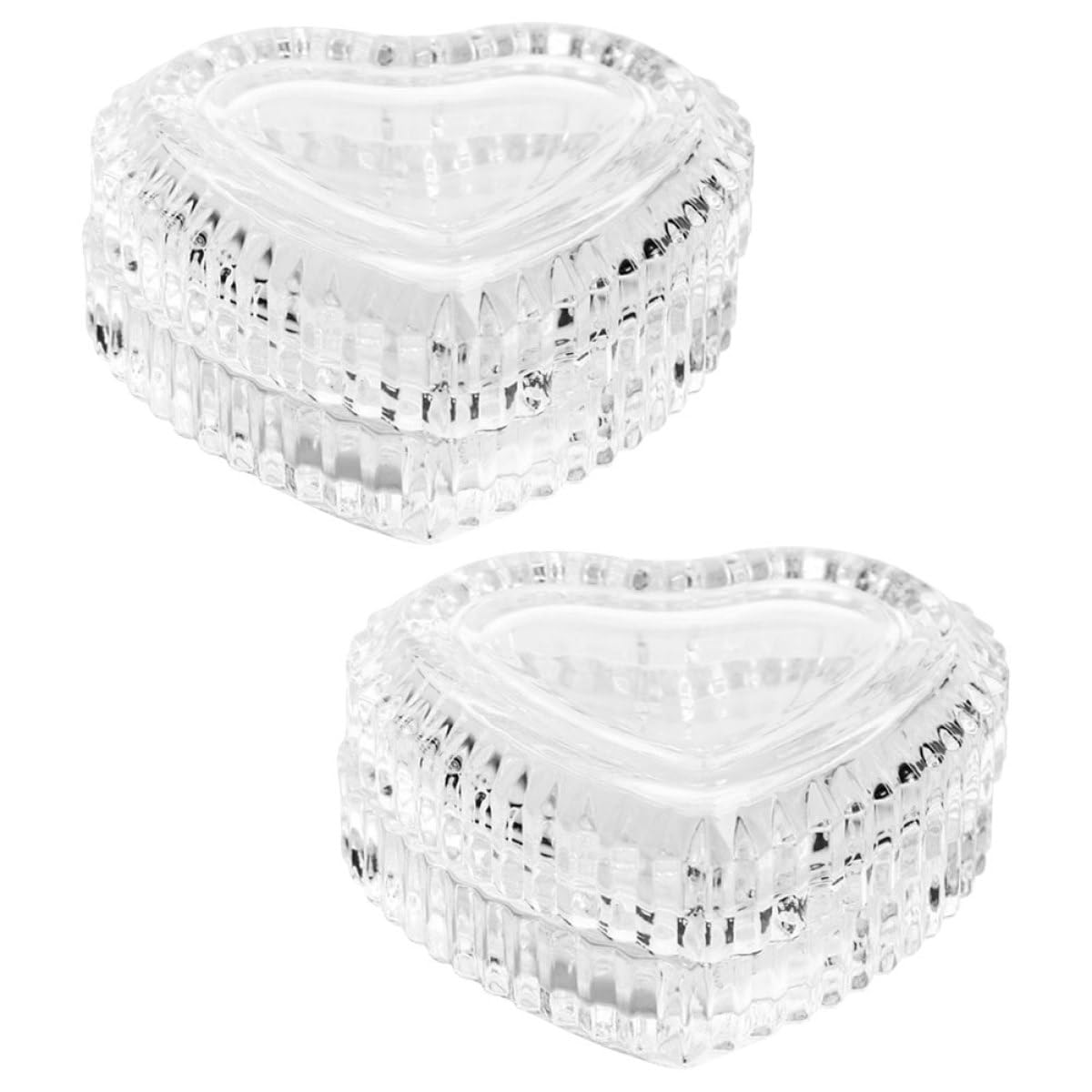 Boîte de rangement en verre cœur lot de 2 bocaux étanches pour ranger la salle de bain
