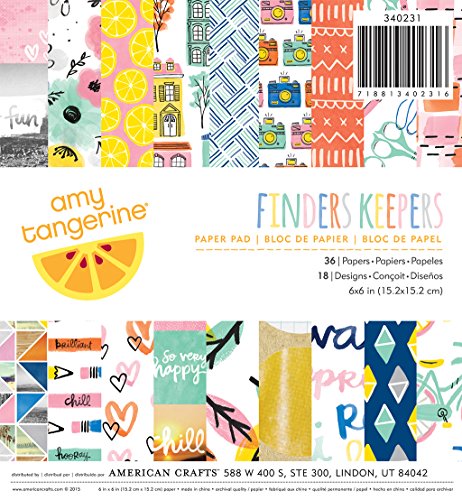 American Crafts 36 Sheets Amy Tan Finders Keepers Paper Pad, 6 x 6