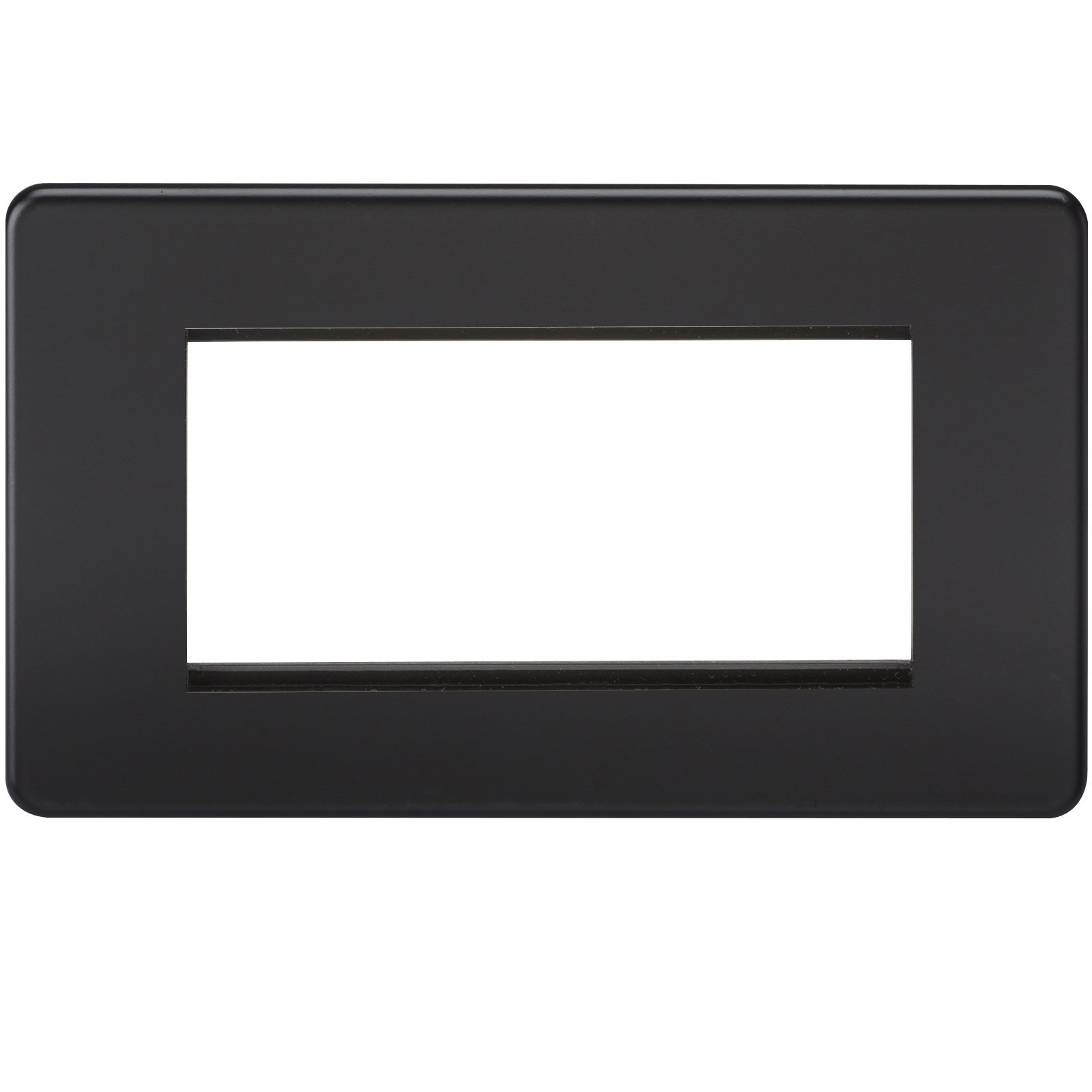Knightsbridge Black / Black Sf4gmb Screwless 4G Modular Faceplate, 230 V, Matt