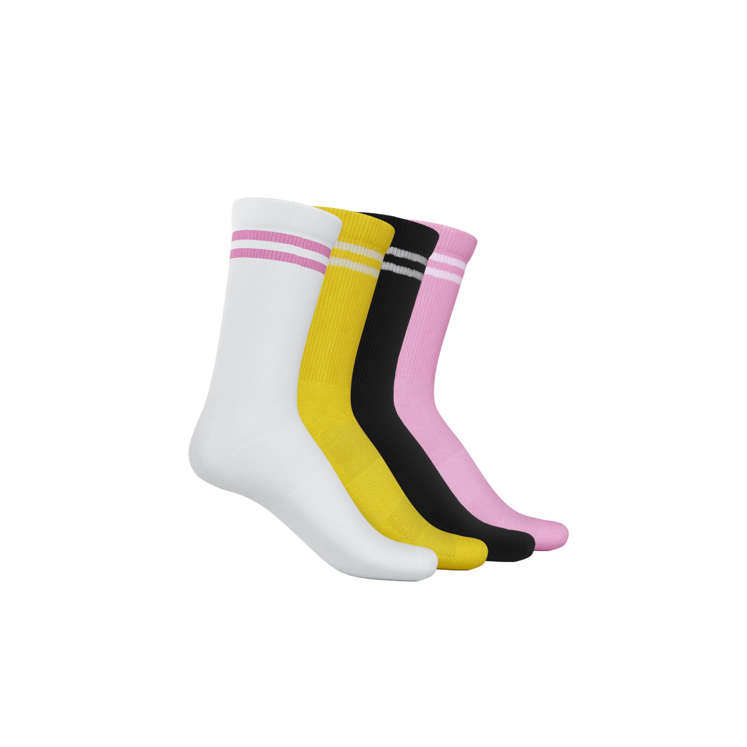 Unisex Bamboo Crew Length Socks, Pack of 4, Multicolor, Free Size, Striped, 84% Bamboo Blend, Adult, Crew, Odour Free & Moisture Wicking, Casual-image-13