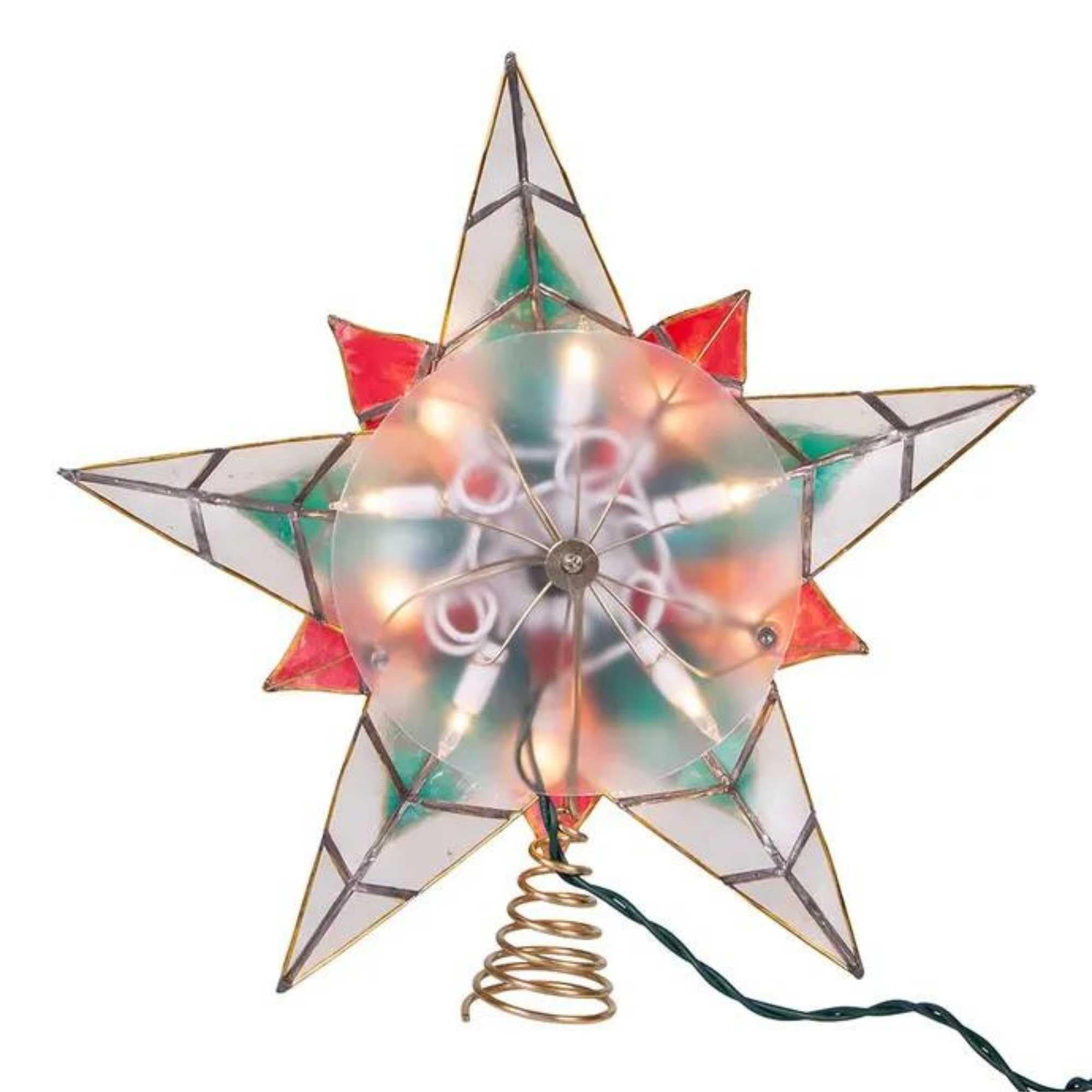 Kurt S. Adler Weihnachtsbaumspitze mit Capiz-Stern, 29 cm, Mehrfarbig, 10 Stück
