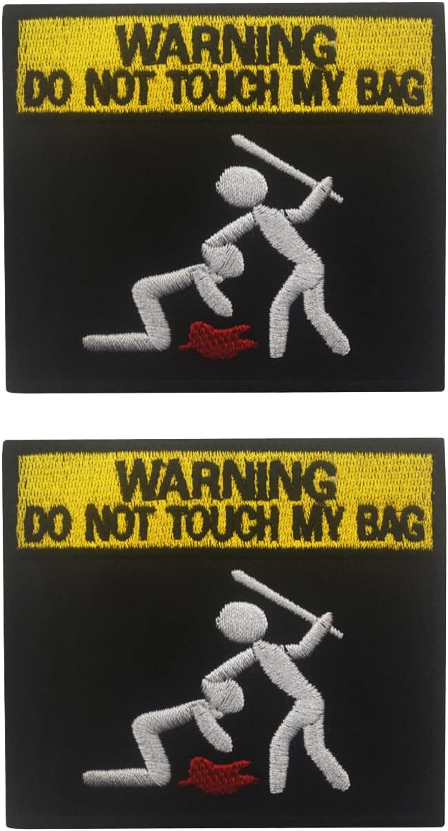 AliPlus 2PCS Do Not Touch My Bag Patches Morale Patch Hook and Loop