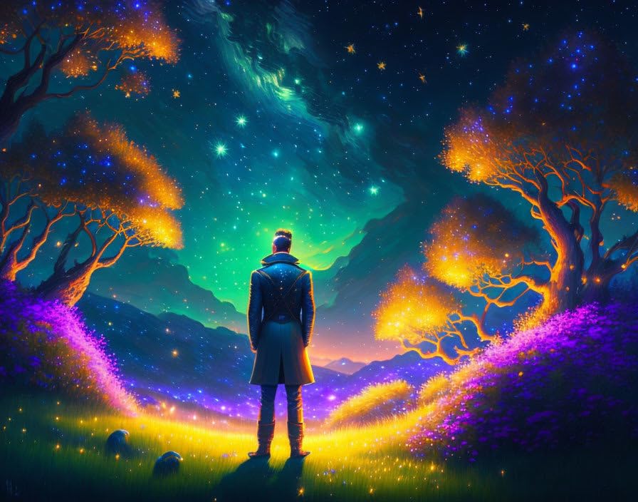 Poster Stargazer 58x90 cm sans cadre en toile pour décoration murale