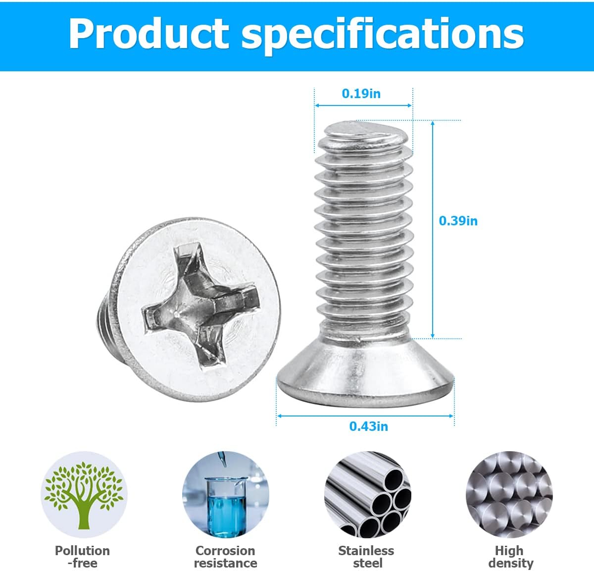 12PCS Stainless Steel Brake Disc Rotor Screws, 93600-06014-0H, Retaining Hardware Bolts Screw Kit for Front and Rear, Car Replacement for Acura, K3, City, Civic, Accord, Odyssey