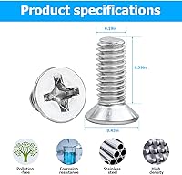Vista 2 de 12 piezas de tornillos de rotor de disco de freno de acero inoxidable, 93600-06014-0H, kit de pernos de hardware de retención para delantero