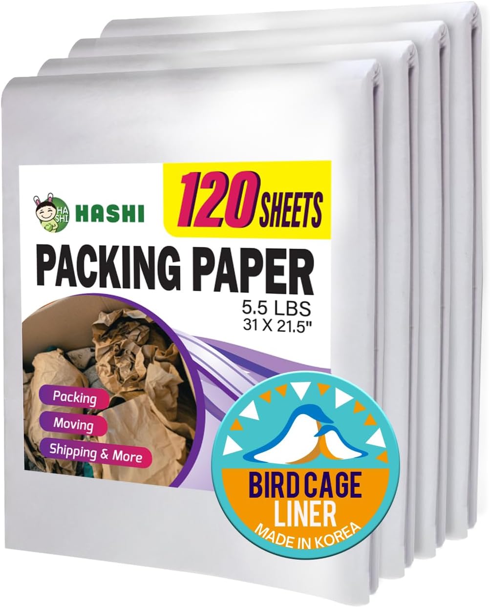 HA SHI Bird Cage Liner 120 AcidFree Newsprint Sheets, 31
