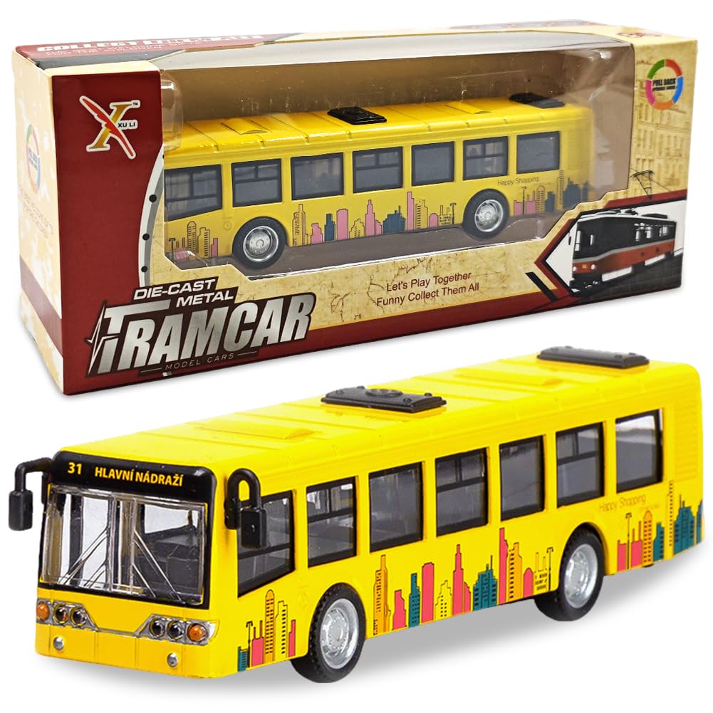 Speelgoedauto, minibus, pull-back speelgoedauto, busmodel, mini speelgoedautos, speelgoedbus, traag speelgoedvoertuig, educatief spel, verjaardagscadeau voor kinderen (geel