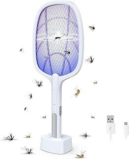 VAIVIDHYAM Mosquito Bat with Uv Light Lamp Five Nights Mosquito Killer Autokill 2 in 1 Mosquito Racket 1200Mah Lithium Ion Rechargeable Battery Handheld Electric Fly Swatter