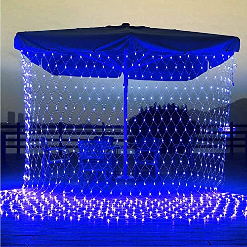 Image of LED Net Mesh String Lights, 9.8Ft X 6.6Ft, 192 LEDs, Still Modes Diwali Decor with Diwali Lights for Home Decoration! LED Diwali Light, LED Lights for Home Decoration (3x2 Net Blue)