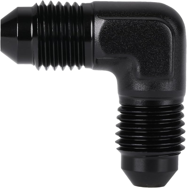 Conector União 3AN Macho para 3AN Macho em 90° Podavelle de Alumínio Preto – 1 unidade