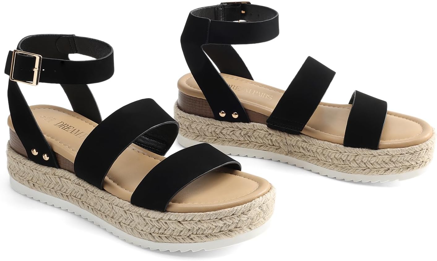 DREAM PAIRS Strappy Espadrille Platform Wedge Sandals for Women Dressy Summer, Comfortable Open Toe Sandals with Cushioned Insole and Ankle Strap Buckle - Image 7