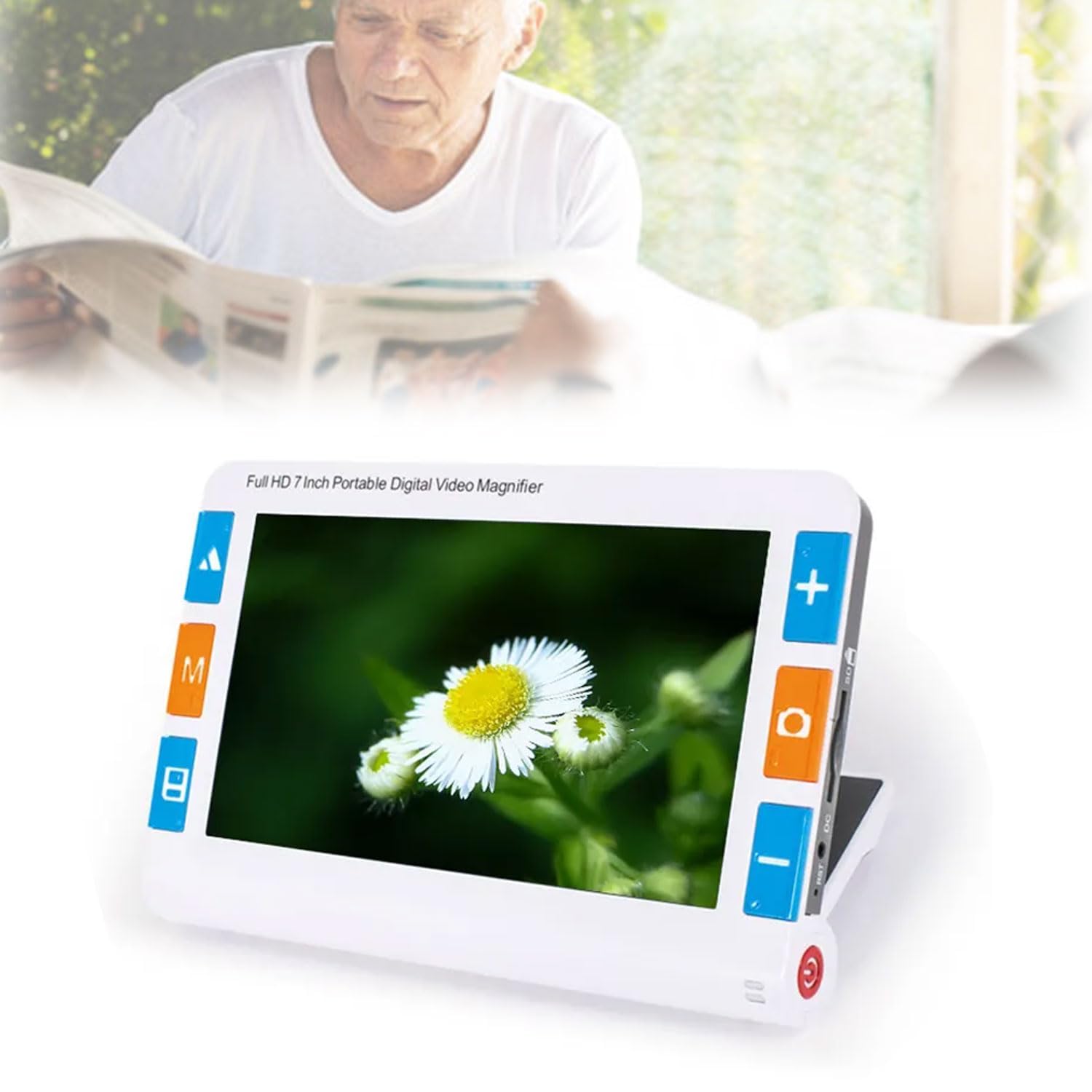 COYEUX Przenośna elektroniczna pomoc do czytania, 2x-32x cyfrowa lupa, z 26 trybami kolorów, dla osób niedowidzących, słabowidzących, ślepoty kolorów itp