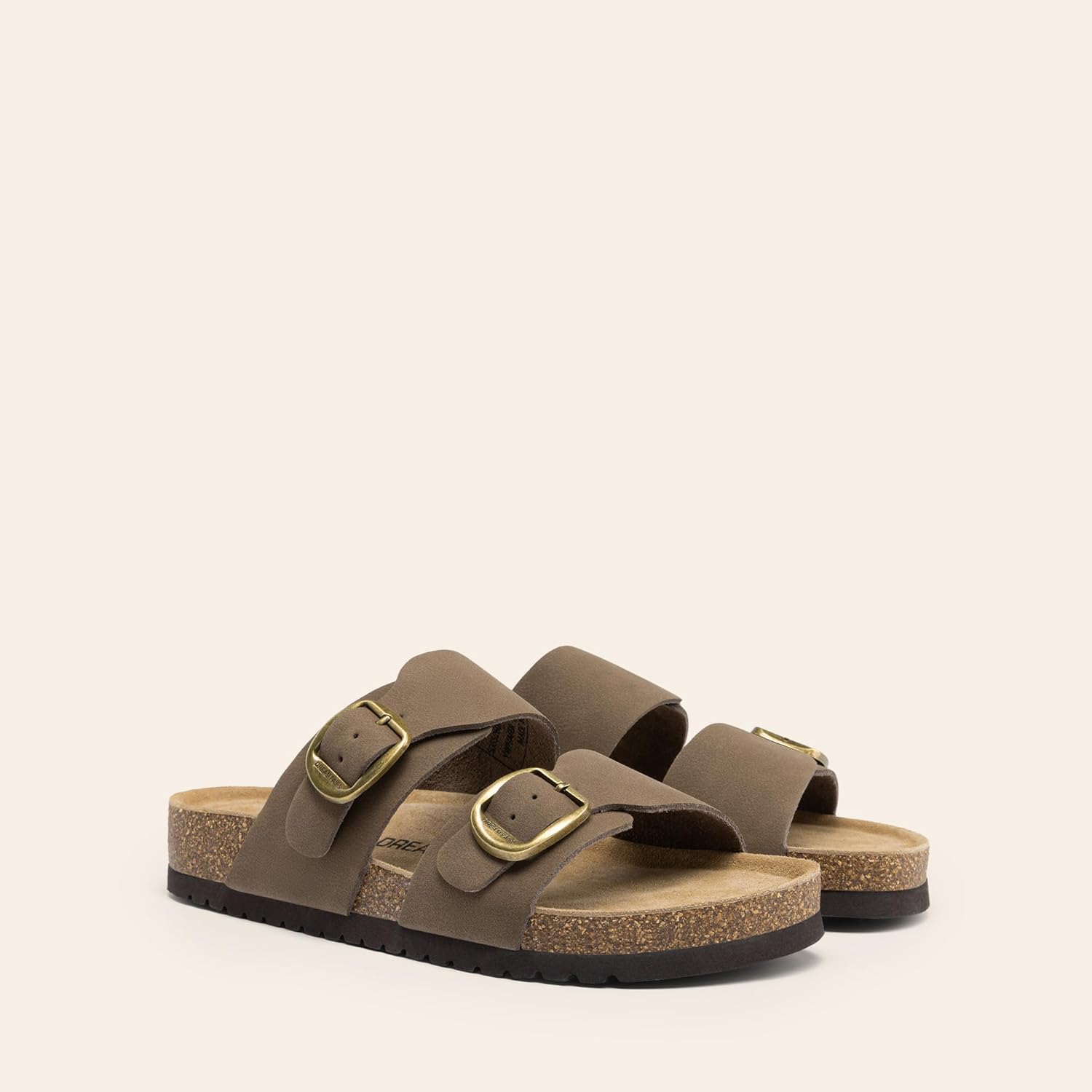 DREAM PAIRS Women's Slides Soft Genuine Footbed Sandals Comfortable Adjustable Double Buckle Slip-on Flat Sandals with Arch Support Frame Dual Slippers for Summer Footwear - Image 9