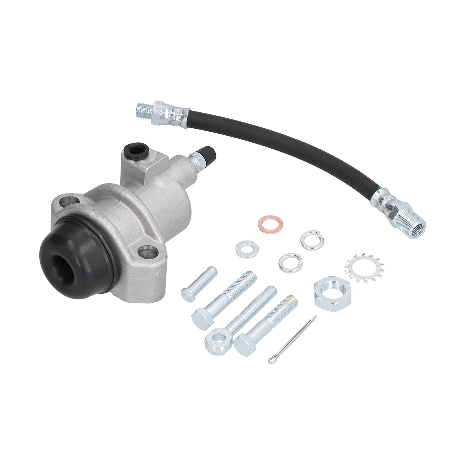 Kupplungsnehmerzylindersatz mit Schlauch und Anschlusssatz Ersatz für MGA MGB 1955-1980, OEM GSY106 Nehmerzylinder, GVP1001 Schlauch, Mutter, WE600101 Sicherungsscheibe, 3H550 Kupferscheibe