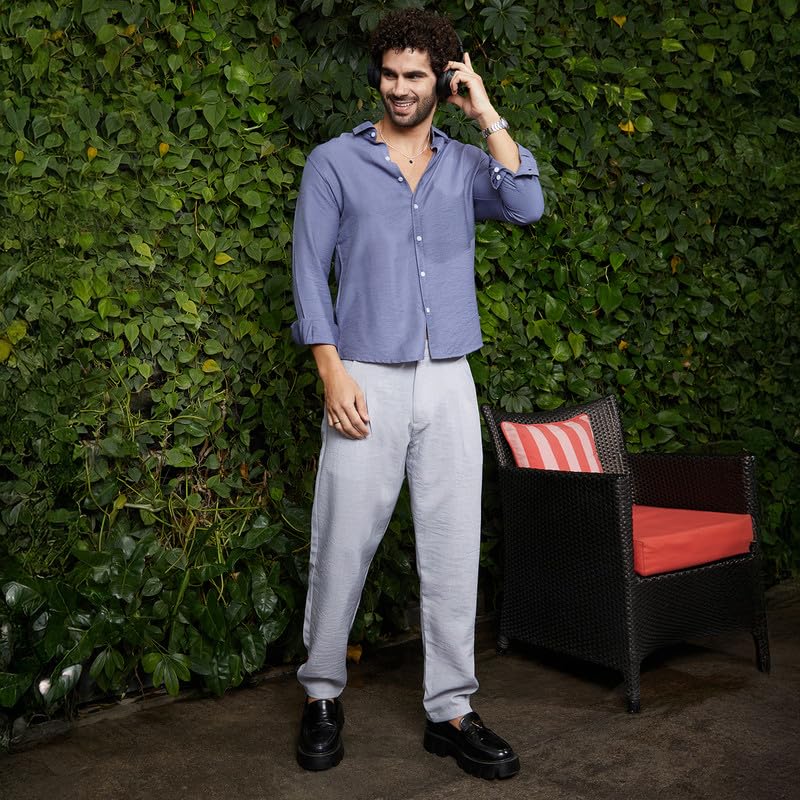 Image of CAHOOT Men's Shirt for Casual Wear | Spread Collar | Long Cuffed Sleeves | Button Closure | Shirt Crafted with Comfort Fit for Everyday Wear
