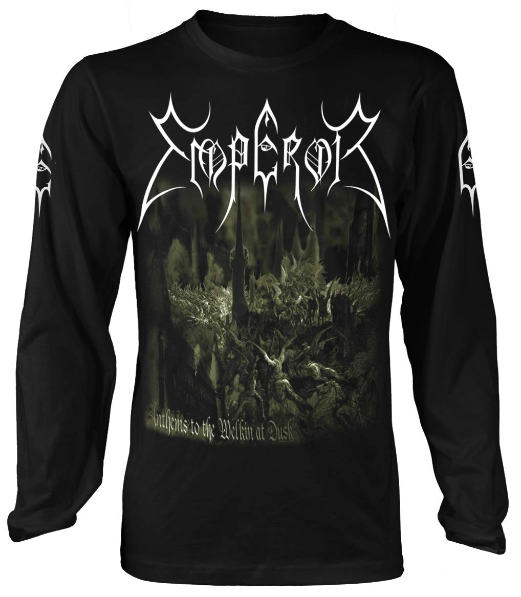 Emperor Men's Black 'Anthems To The Welkin At Dusk' Long Sleeve Shirt (Large)