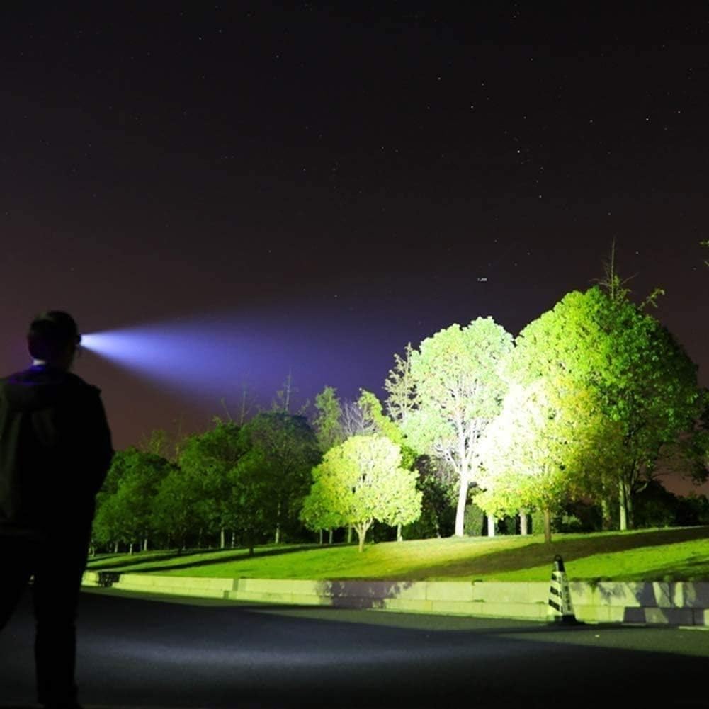 Lampa czołowa LED, super jasna, ładowalna latarka czołowa z funkcją zoomu do łowienia na świeżym powietrzu, obracania i ustawiania ostrości, może być używana jako power bank.