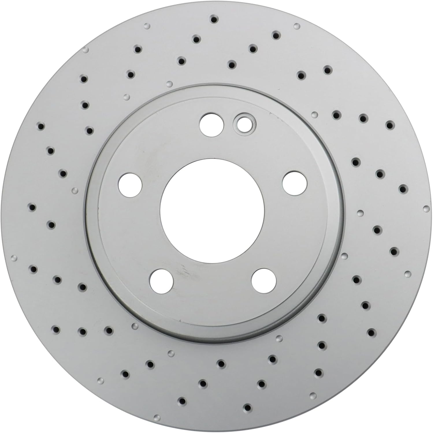TRQ Front Brake Rotor Set G Coated Vented Drilled Compatible with 2016-2017 Mercedes-Benz B250e 2014-2019 CLA250 CLA45 AMG