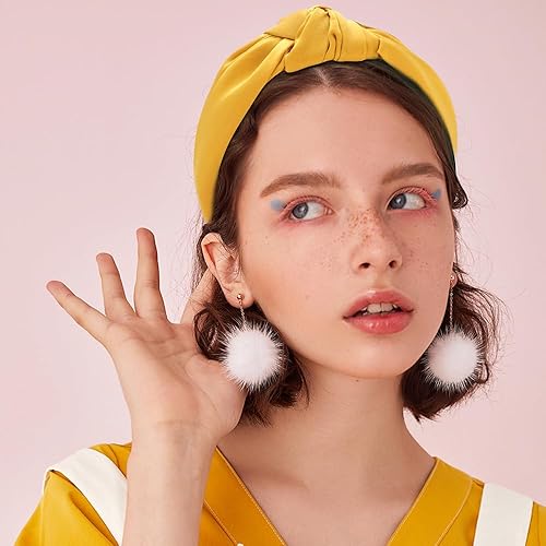 Miniatura 10 de TOBATOBA Diadema blanca anudada para mujer, diadema con nudo superior, diadema de satén de seda blanca para mujer, bandas para la cabeza para el