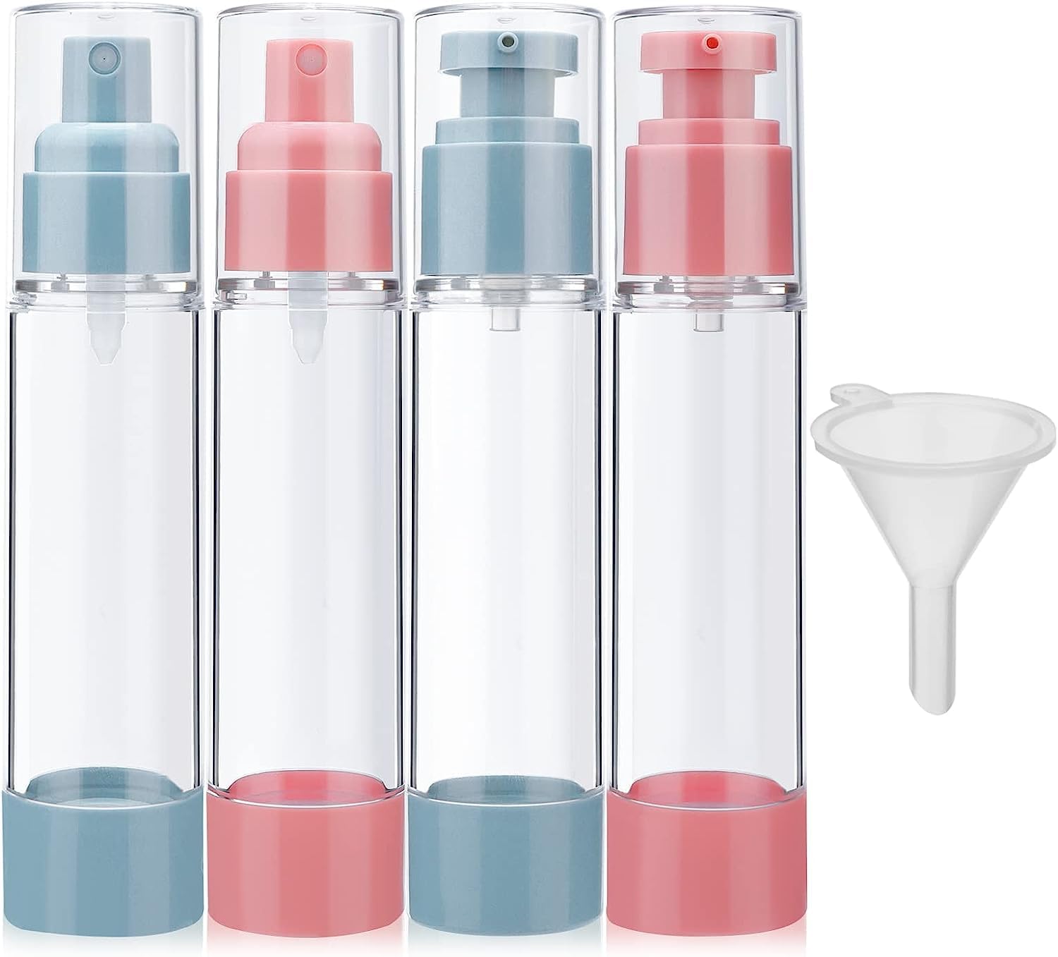 NICEWAT Travel Bottles Set for Toiletries, 6 PCS Travel Bottles with 4 Perfume Dispenser Pumps