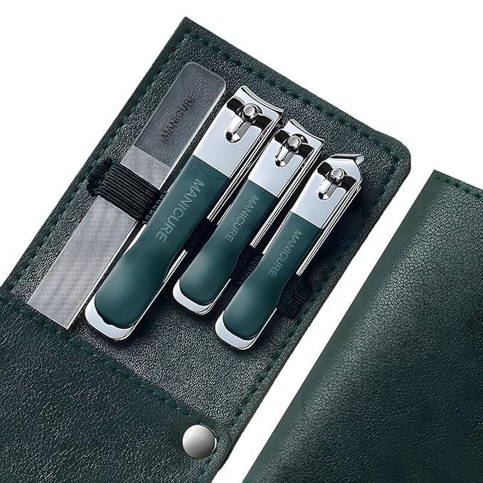 ERITIN 4 Pcs Nail Clippers Set, Large Toe Nail Clippers Kit, Sharp Stainless Steel Cutter for Thick Finger Nail, Professional Grooming Kits, Travel Nail Kit Perfect Gifts for Women and Men