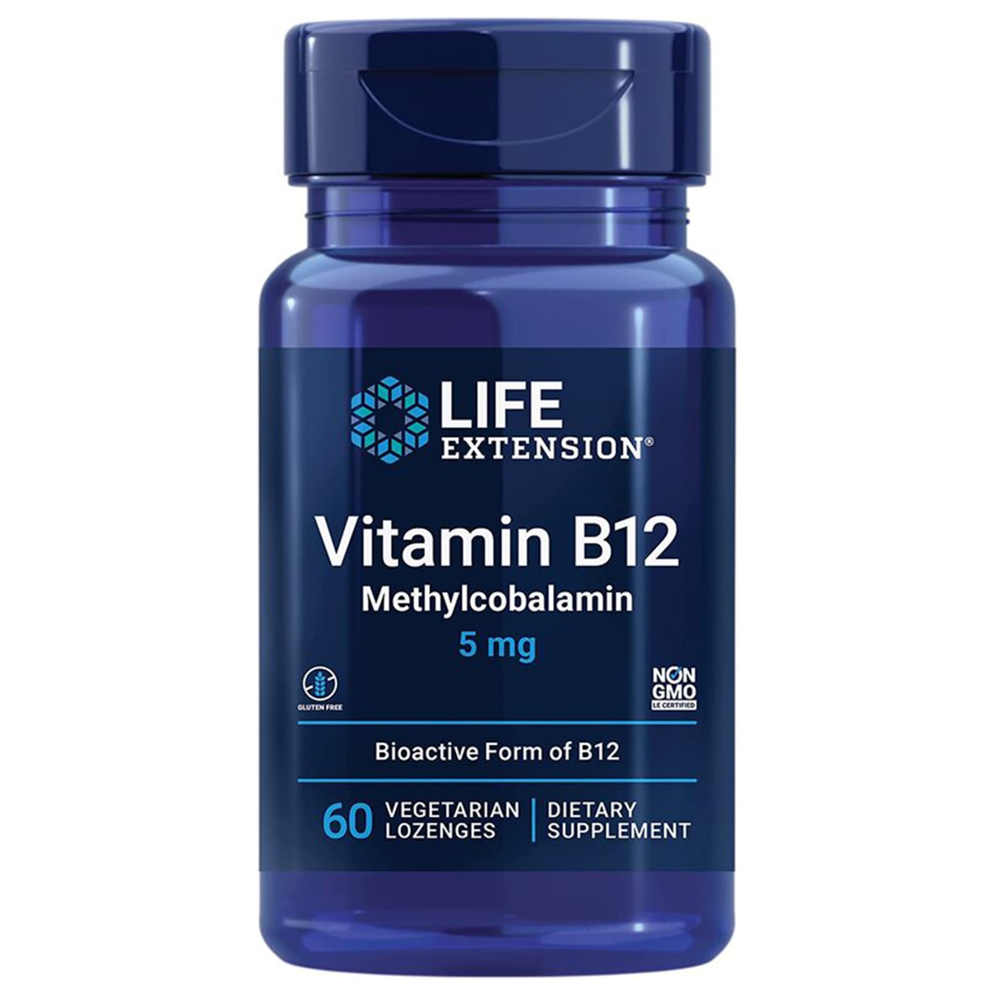 Life Extension, Methylcobalamin (Vitamine B12), Dépôt, 1 Comprimé tous les 10 Jours, 5000mcg, 60 Comprimés à Sucer Végétaliens, Sans Gluten, Végétarien, Sans Soja, Sans OGM