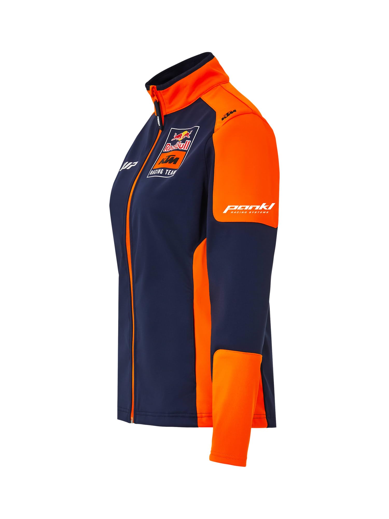 Red Bull ENERGY WEAR RB KTM Racing Replica Softshelljacke Damen Blau/Orange | Offizieller MotoGP Fanartikel - 100% Polyester - Rückenflock - Wasserabweisend - Windabweisend - 4-Wege-Dehnung - Motorsport