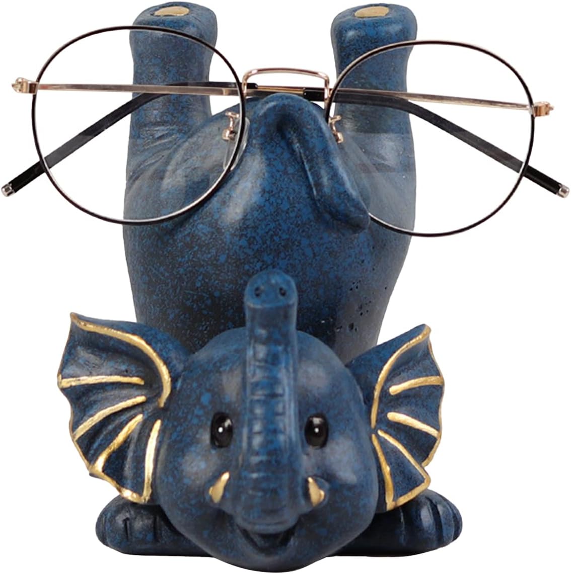 DCQRY Cute Creative Animal Glasses Holder, Resin Elephant Figurines