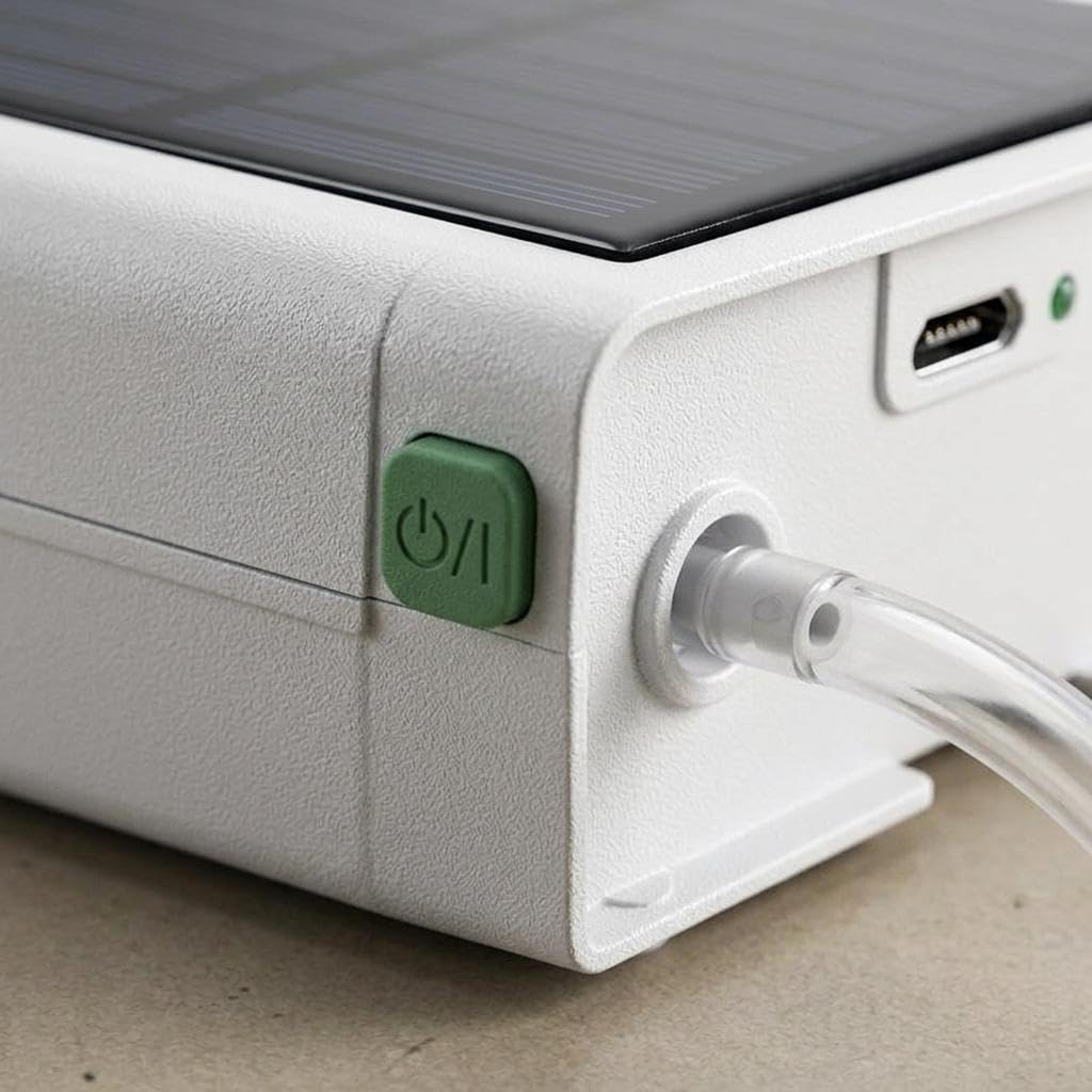 Generic Bomba Oxigenadora para Exteriores, Recargable, Compacta, Aireadora, Pulverizador para Acuario, Móvil, con Carga Solar, Portátil, Piedra Difusora, 4400 Mah