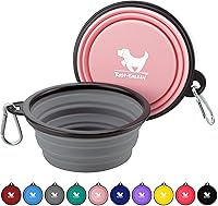Vista 17 de Cuencos plegables para perros para viajes, paquete de 2 cuencos de agua portátiles para perros, gatos y mascotas, plato plegable para regar