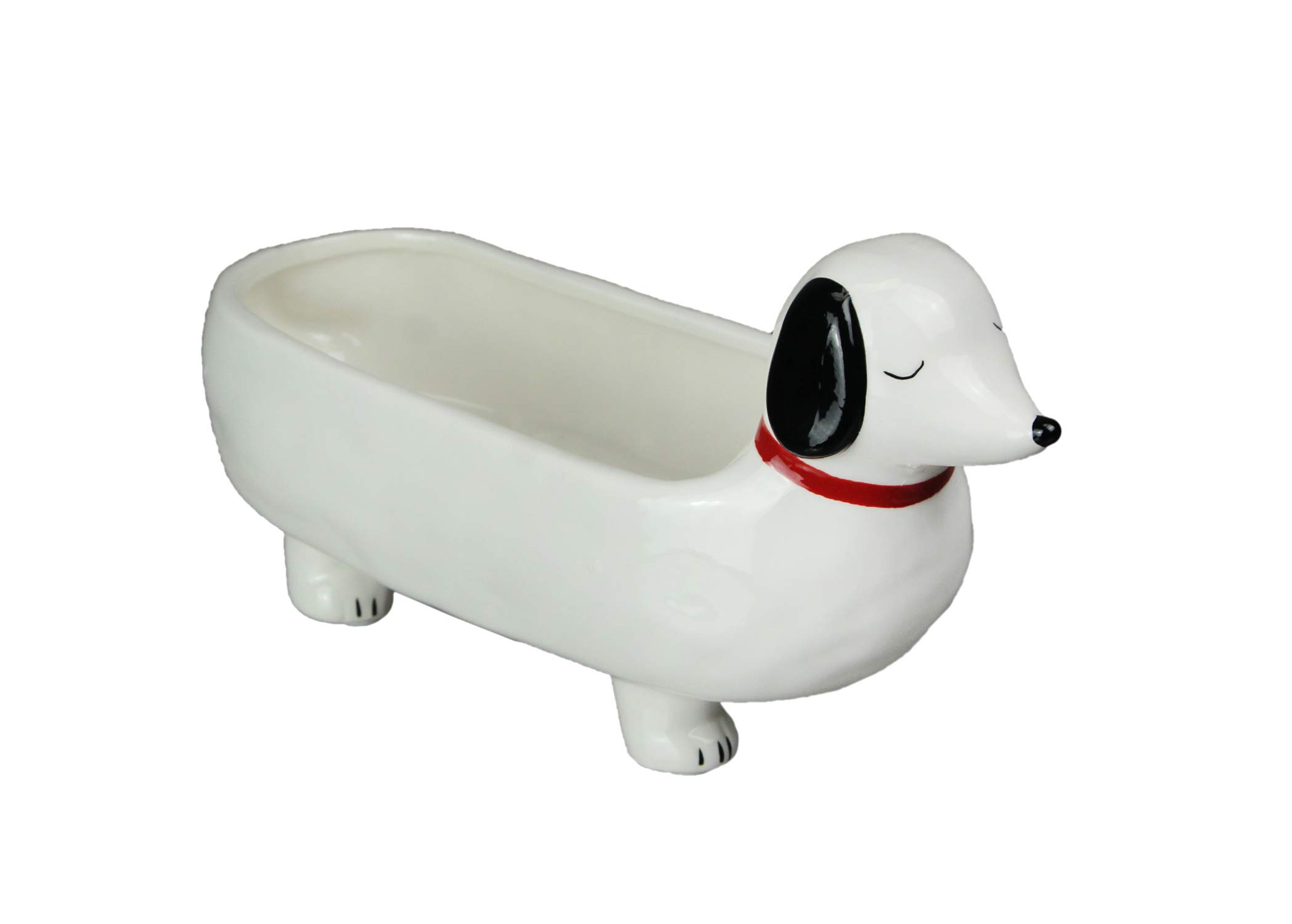 Pot en céramique teckel Transpac A6518, le cadeau idéal pour jardinier