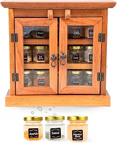 Armário Pequeno de Madeira para Temperos - Estilo Rústico, Montagem na Parede, Ideal para Cozinha e Área Gourmet