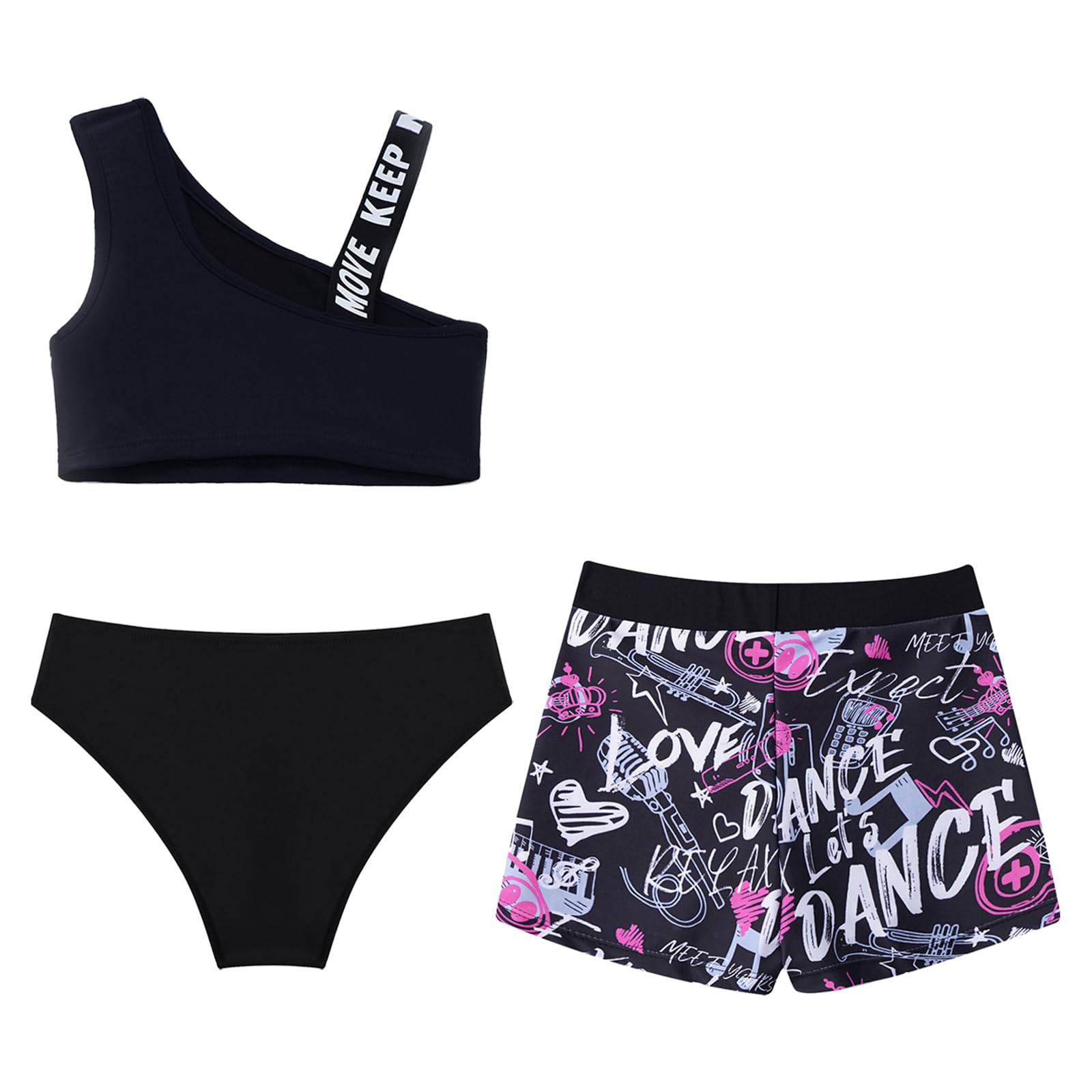 Alvivi Dziewczęce bikini tankini zestaw tank top + szorty dwuczęściowy strój kąpielowy moda kąpielowa dla dzieci strój kąpielowy strój kąpielowy strój kąpielowy na siłownię jogę zestaw sportowy rozm
