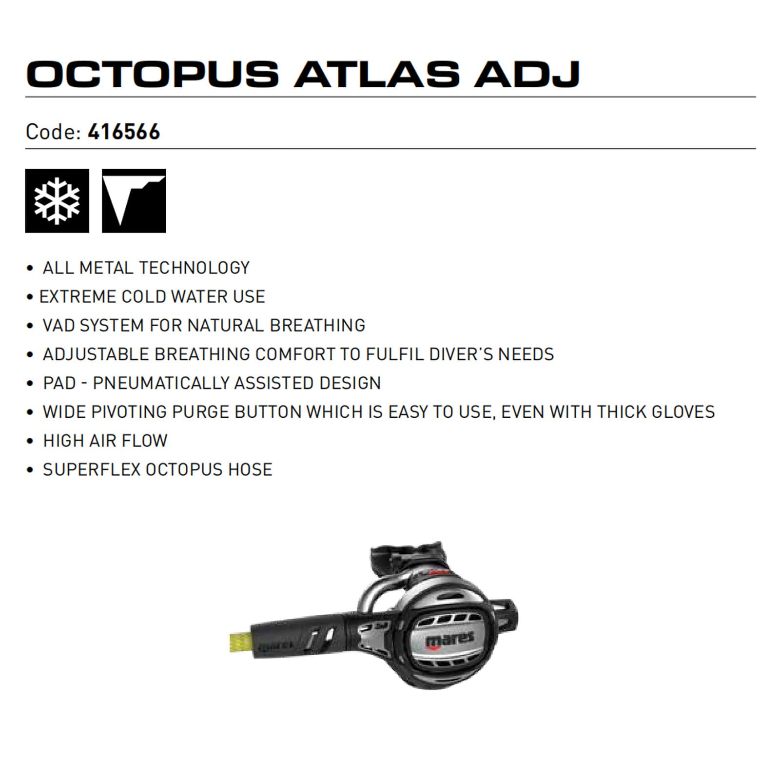 Mares, Octopus Atlas Adj, Polpo, Multicolore, Nr, Unisex-Adult