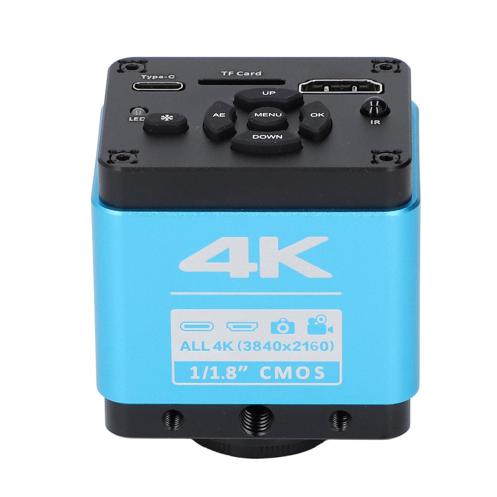 FTVOGUE Kamera Mikroskopowa 8,3 MP 4K USB Lutowanie Przemysłowe Naprawa Cyfrowy Obiektyw Wideo z Mocowaniem C z 16 Liniami Siatki i funkcją Zamrażania Jednym Dotknięciem w Celu (wtyczka UE)