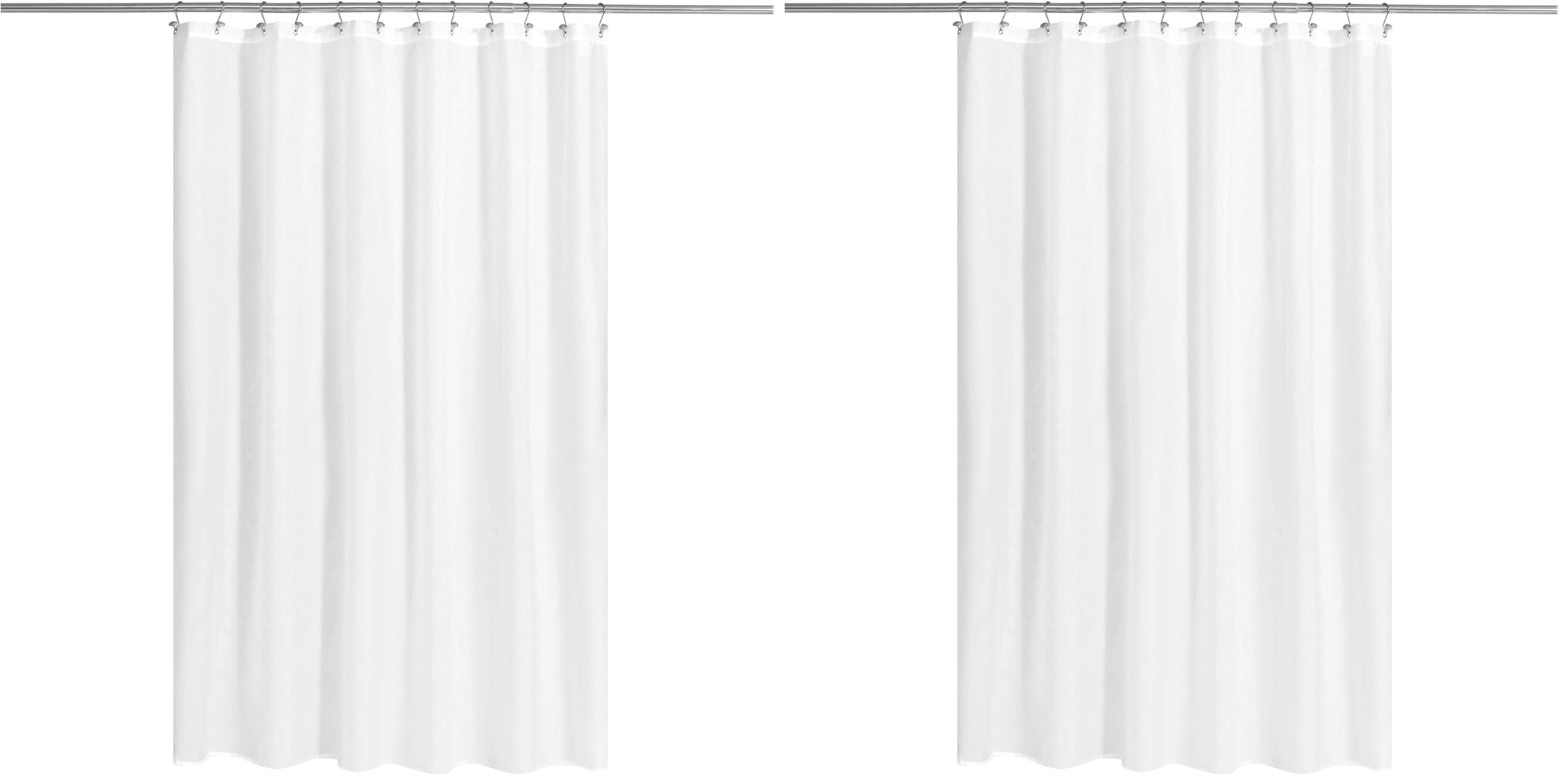N&amp;Y HOME Fabric Shower Curtain or Liner with Magnets - Soft Cloth Shower Liner with Hotel Quality, Machine Washable - White, 72x72 (Pack of 2)