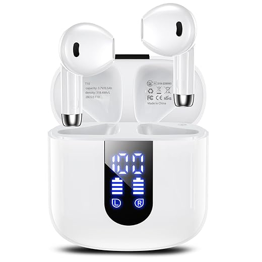 Wireless Bluetooth Earbuds with Deep Bass & 48H Playtime