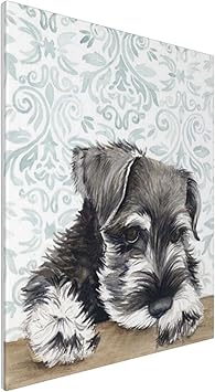 Amazon アートパネル シュナウザー 可愛い 犬 アートフレーム モダン ポスター フレーム装飾画 キャンバス絵画 アートボード 玄関 木製 部屋飾り 壁の絵 壁掛け ソファの背景絵画 木枠セット 40 50cm ウォールステッカー オンライン通販