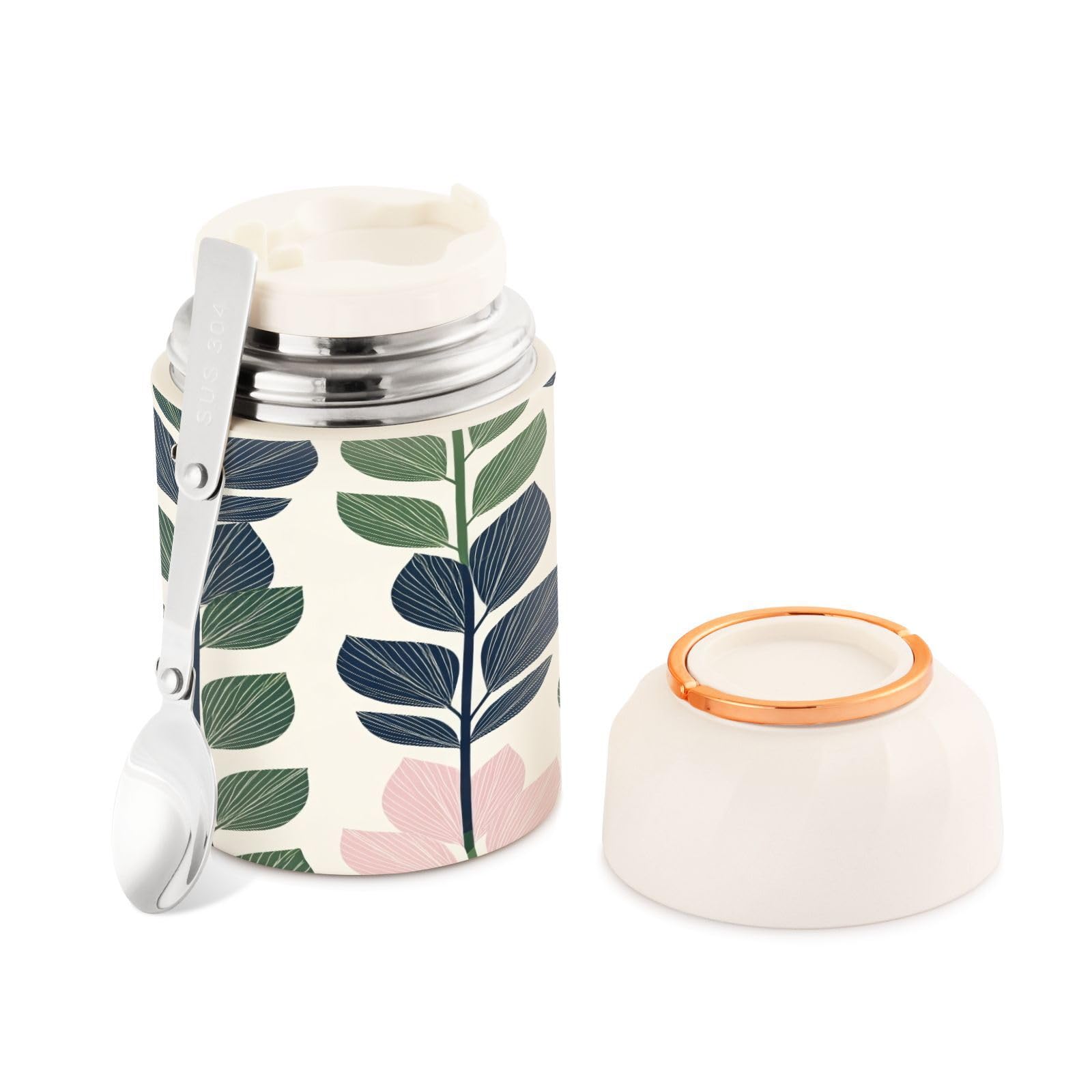 Tarro de comida de acero inoxidable de 500 ml libre de BPA para almuerzo de adultos