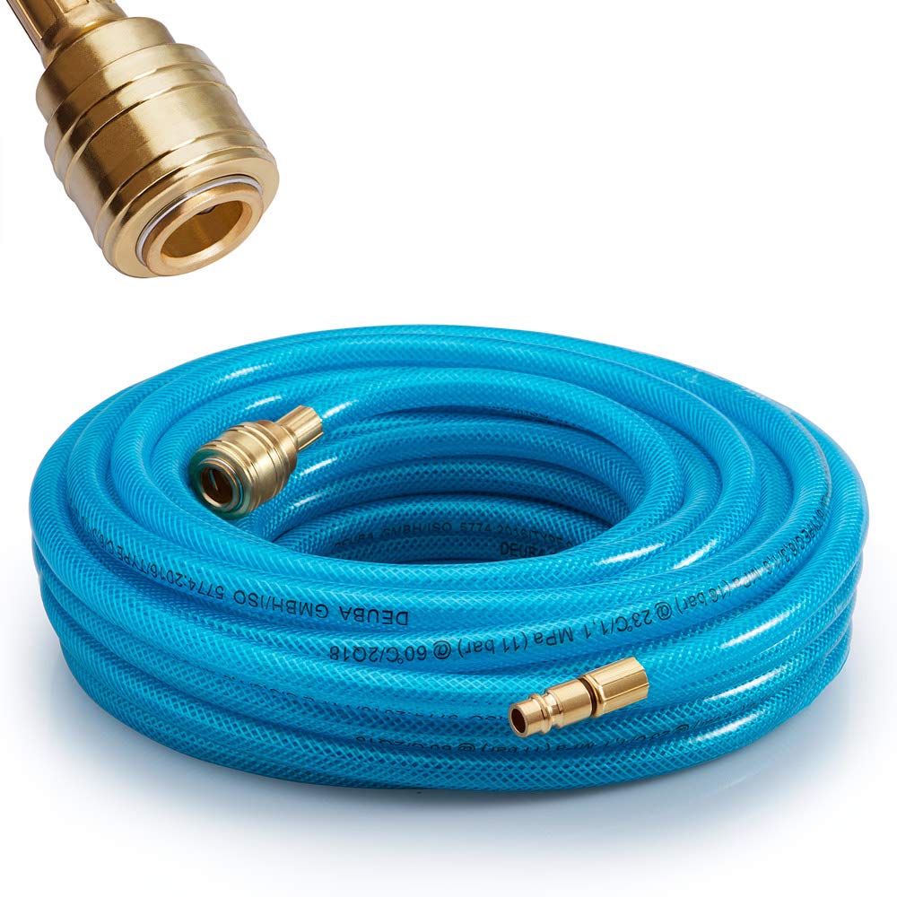 Tuyau à air comprimé 10m résistant max 15 bar raccord rapide 1/4' épaisseur 3mm tuyau pour appareils pneumatiques bricolage atelier