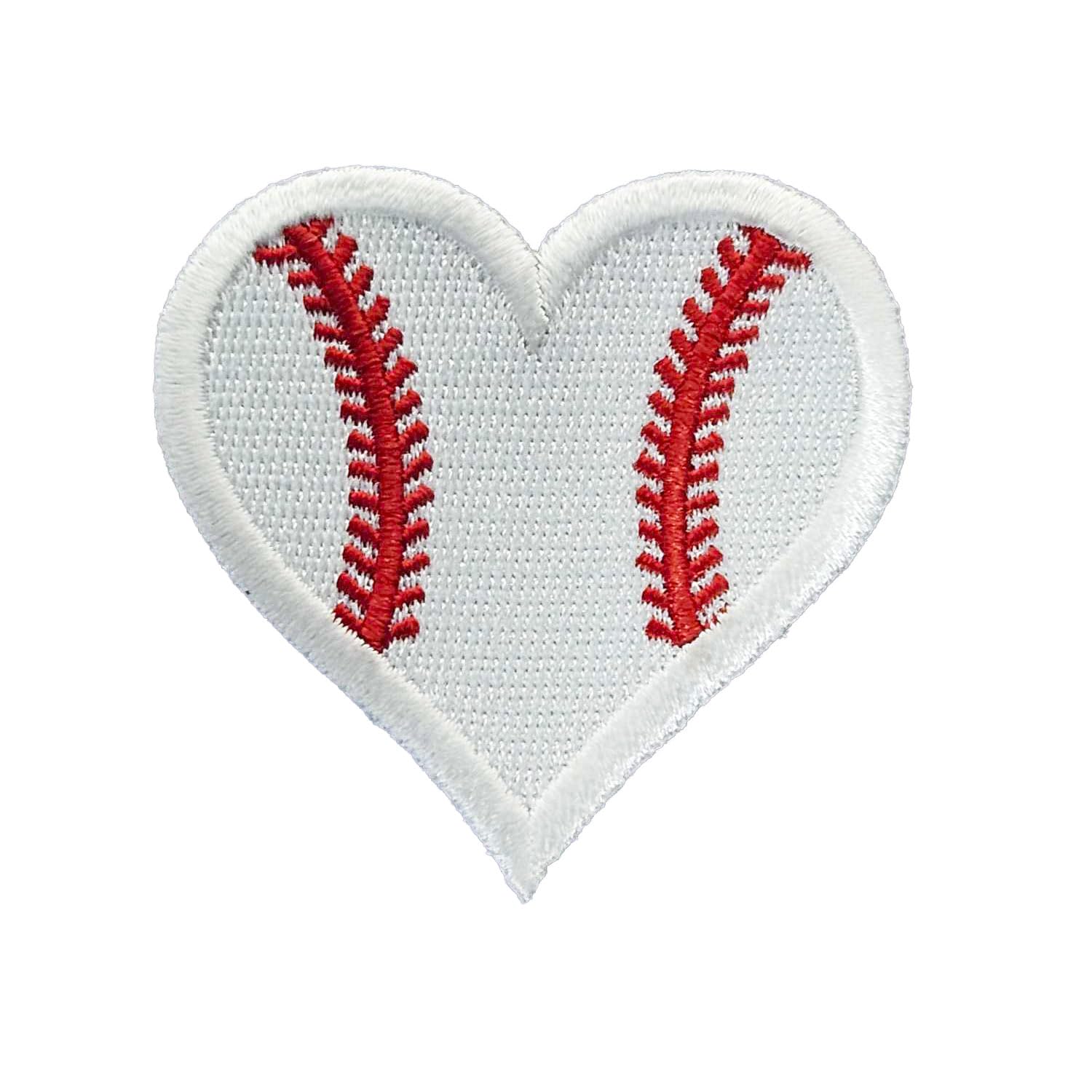 Ellen & Eli Signature Ellen & Eli Baseball Heart Iron On Patch