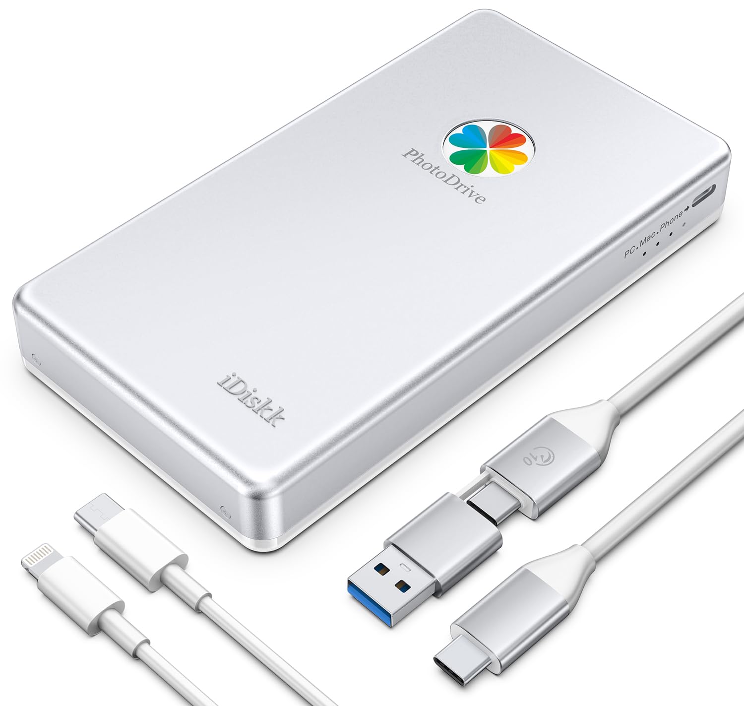 iDiskk Disco duro externo de 500 GB USB para teléfono, Mac y PC