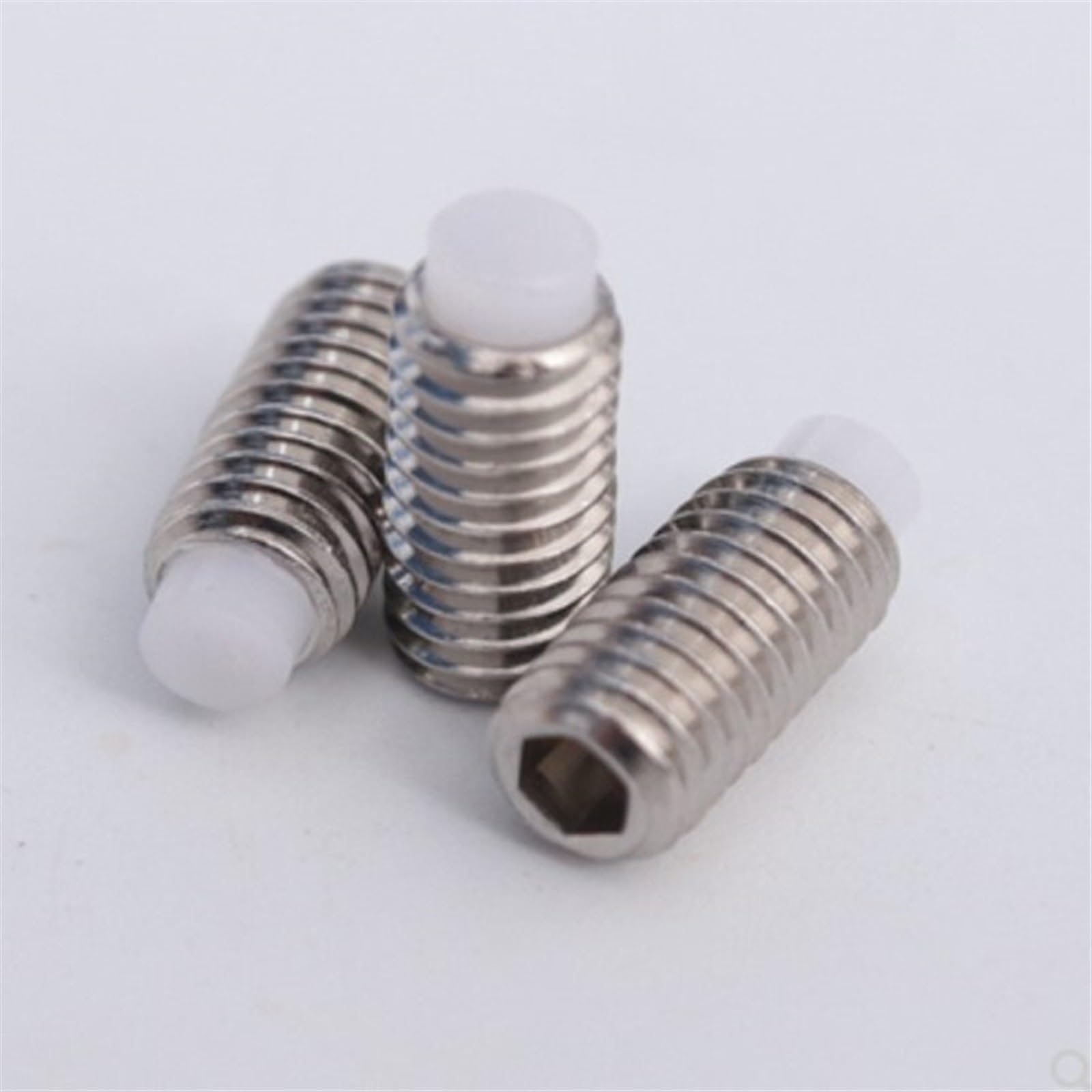 Vis à six pans creux à pointe en nylon, Vis à tête cylindrique à six pans creux en acier inoxydable 304, à six pans creux, en plastique et nylon, à extrémité convexe, boulon sans tête M3 M4 M5 M6 M8 M