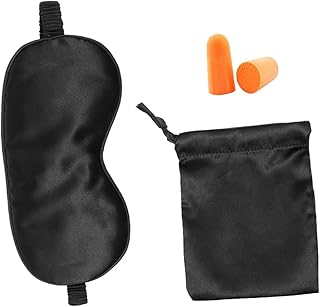 KALLORY 1 Conjunto De Máscara Para Os Olhos De Viagem Com Venda Tampões Para Os Ouvidos Para Dormir Tampões Para Os Ouvidos De Espuma Tampões Para Os Olhos De Seda Para Concertos Olho