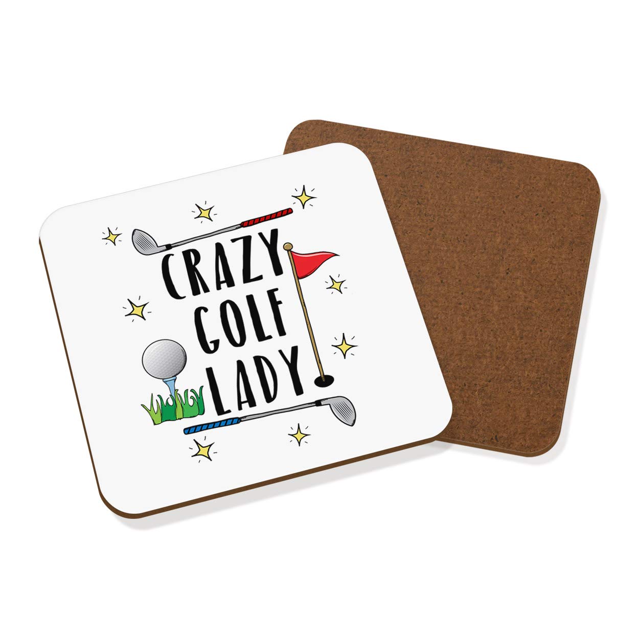 Crazy Golf Lady Coaster Drinks Mat
