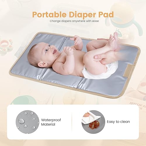 Miniatura 3 de LOVEVOOK Mochila para pañales, bolsa de pañales acolchada para bebé con bolsillos aislados, mochila de pañales de viaje para niños y niñas con